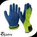 7G Acrylic Nappy Tejido de látex Palm recubierto arrugado acabados guantes / guantes de látex tejido de revestimiento / guante de trabajo